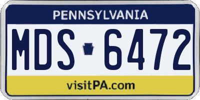 PA license plate MDS6472