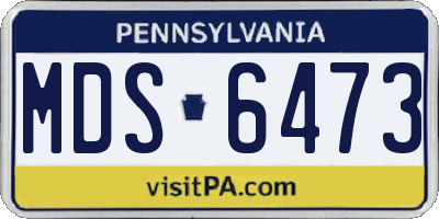 PA license plate MDS6473