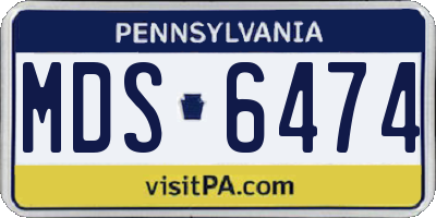 PA license plate MDS6474