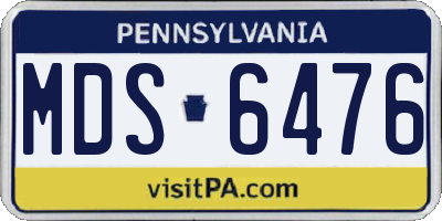 PA license plate MDS6476