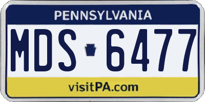 PA license plate MDS6477