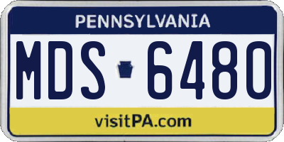 PA license plate MDS6480