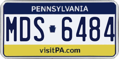 PA license plate MDS6484