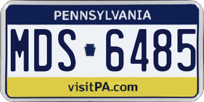 PA license plate MDS6485