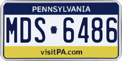 PA license plate MDS6486