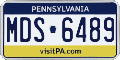 PA license plate MDS6489