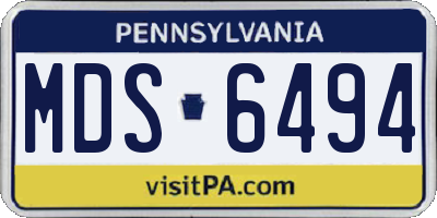 PA license plate MDS6494
