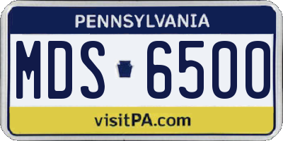 PA license plate MDS6500