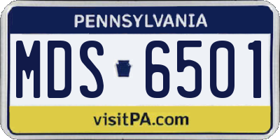 PA license plate MDS6501
