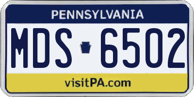 PA license plate MDS6502