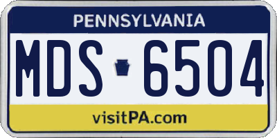 PA license plate MDS6504