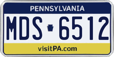 PA license plate MDS6512