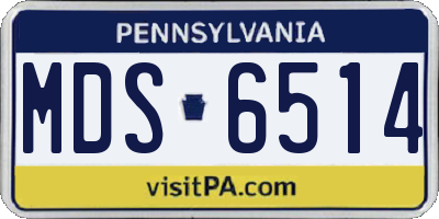 PA license plate MDS6514