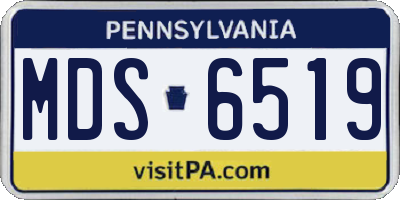 PA license plate MDS6519