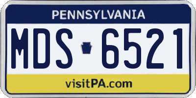 PA license plate MDS6521