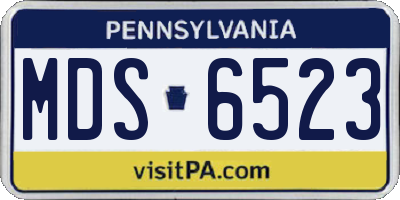 PA license plate MDS6523