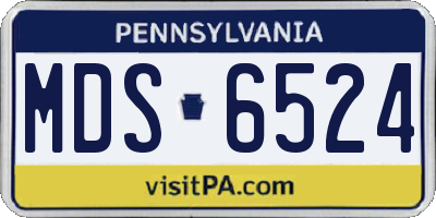 PA license plate MDS6524