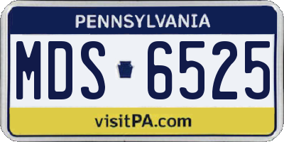 PA license plate MDS6525