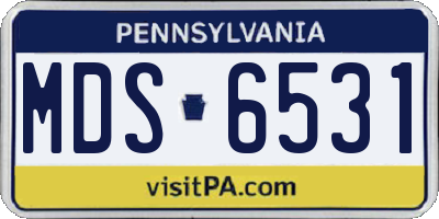 PA license plate MDS6531