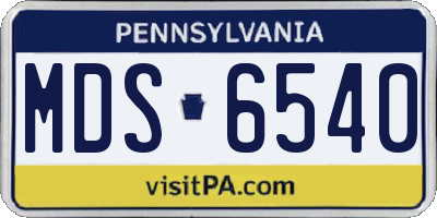 PA license plate MDS6540