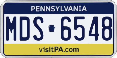 PA license plate MDS6548