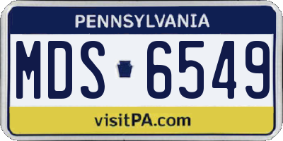 PA license plate MDS6549