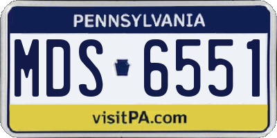 PA license plate MDS6551