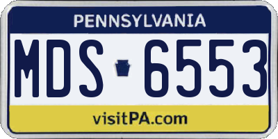 PA license plate MDS6553