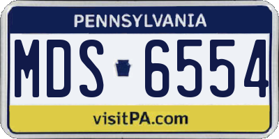 PA license plate MDS6554