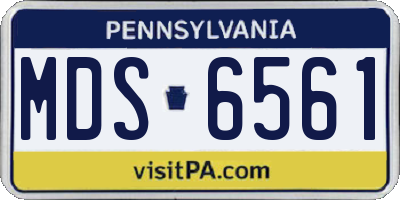 PA license plate MDS6561
