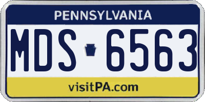 PA license plate MDS6563