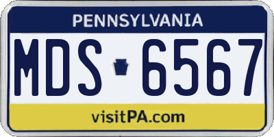 PA license plate MDS6567