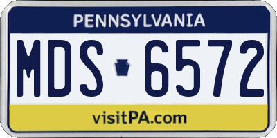 PA license plate MDS6572