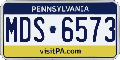 PA license plate MDS6573