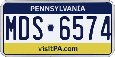 PA license plate MDS6574