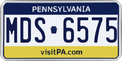 PA license plate MDS6575