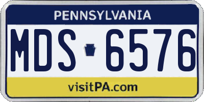 PA license plate MDS6576