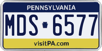 PA license plate MDS6577