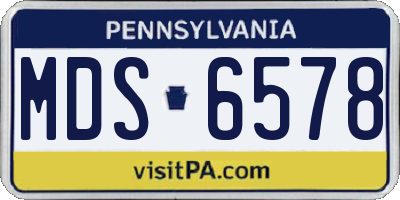 PA license plate MDS6578