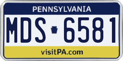PA license plate MDS6581