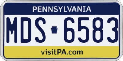 PA license plate MDS6583