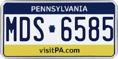PA license plate MDS6585
