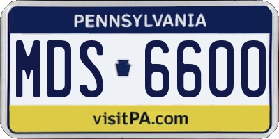 PA license plate MDS6600