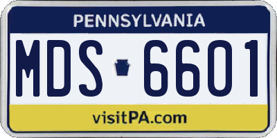 PA license plate MDS6601
