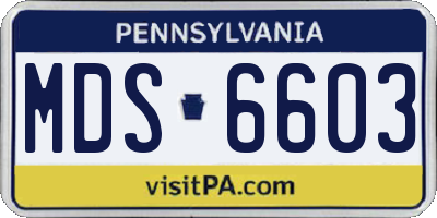 PA license plate MDS6603