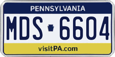 PA license plate MDS6604