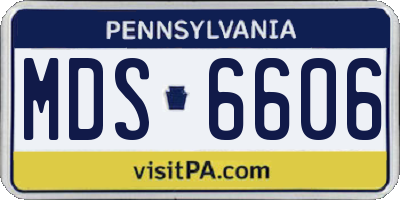 PA license plate MDS6606