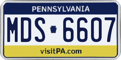 PA license plate MDS6607