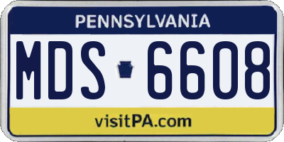 PA license plate MDS6608