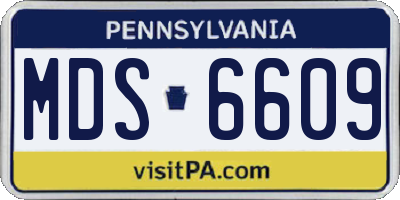 PA license plate MDS6609